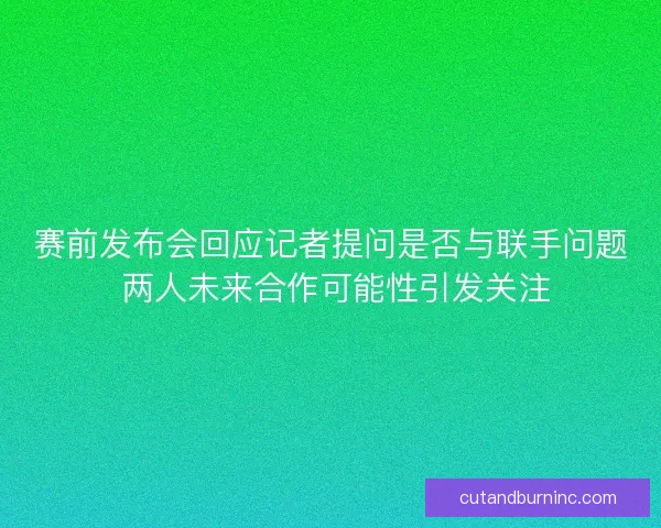 赛前发布会回应记者提问是否与联手问题 两人未来合作可能性引发关注