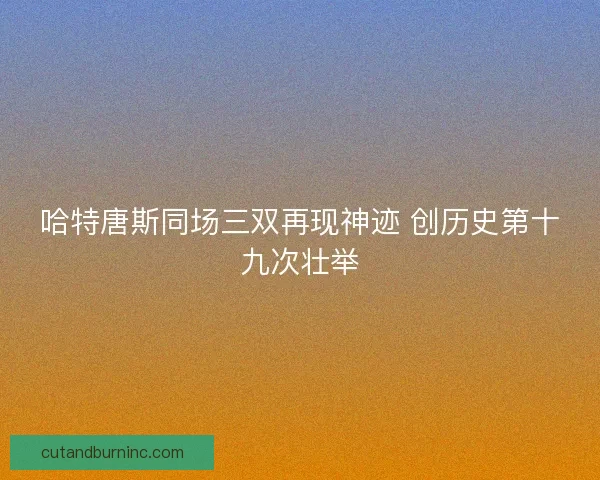 哈特唐斯同场三双再现神迹 创历史第十九次壮举