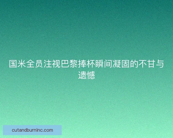 国米全员注视巴黎捧杯瞬间凝固的不甘与遗憾